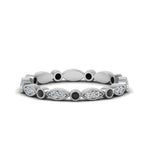 Load image into Gallery viewer, marquise-and-dot-stacked-wedding-band-ring-with-black-diamond-in-white-gold-FD8641BGBLACK-NL-WG.jpg
