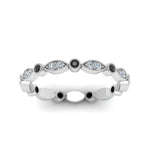 Load image into Gallery viewer, marquise-and-dot-stacked-wedding-band-ring-with-black-diamond-in-white-gold-FD8641BGBLACK-NL-WG.jpg
