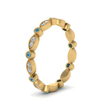 Load image into Gallery viewer, marquise-and-dot-stacked-wedding-band-ring-with-blue-topaz-in-yellow-gold-FD8641BGICBLTO-NL-YG.jpg
