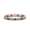 Load image into Gallery viewer, marquise-and-dot-stacked-wedding-band-ring-with-emerald-in-rose-gold-FD8641BGEMGR-NL-RG.jpg