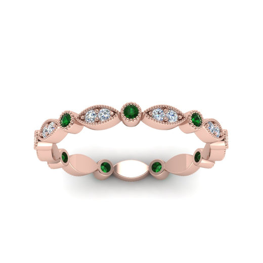 marquise-and-dot-stacked-wedding-band-ring-with-emerald-in-rose-gold-FD8641BGEMGR-NL-RG.jpg