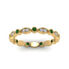 Load image into Gallery viewer, marquise-and-dot-stacked-wedding-band-ring-with-emerald-in-yellow-gold-FD8641BGEMGR-NL-YG.jpg