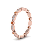 Load image into Gallery viewer, marquise-and-dot-stacked-wedding-band-ring-with-orange-sapphire-in-rose-gold-FD8641BGSAOR-NL-RG.jpg
