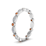 Load image into Gallery viewer, marquise-and-dot-stacked-wedding-band-ring-with-orange-sapphire-in-white-gold-FD8641BGSAOR-NL-WG.jpg
