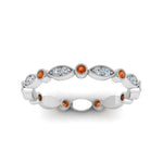 Load image into Gallery viewer, marquise-and-dot-stacked-wedding-band-ring-with-orange-sapphire-in-white-gold-FD8641BGSAOR-NL-WG.jpg
