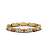 Load image into Gallery viewer, marquise-and-dot-stacked-wedding-band-ring-with-orange-sapphire-in-yellow-gold-FD8641BGSAOR-NL-YG.jpg