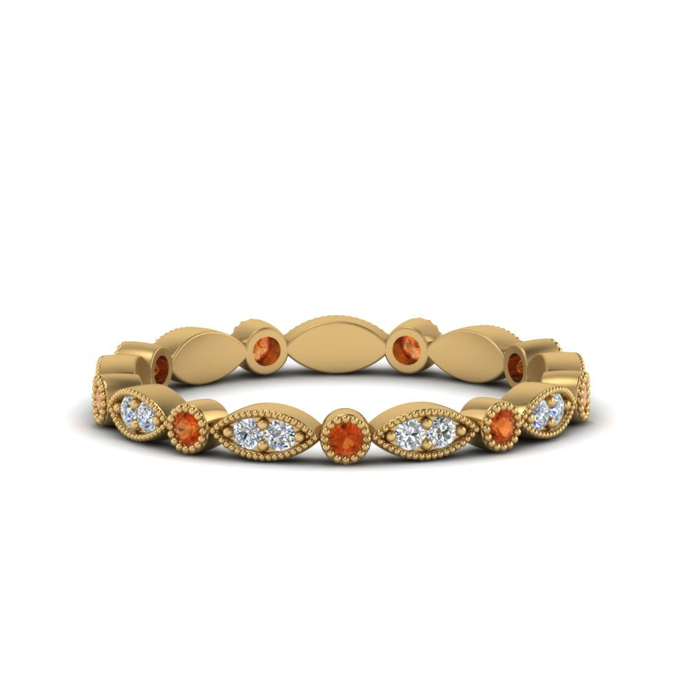 marquise-and-dot-stacked-wedding-band-ring-with-orange-sapphire-in-yellow-gold-FD8641BGSAOR-NL-YG.jpg
