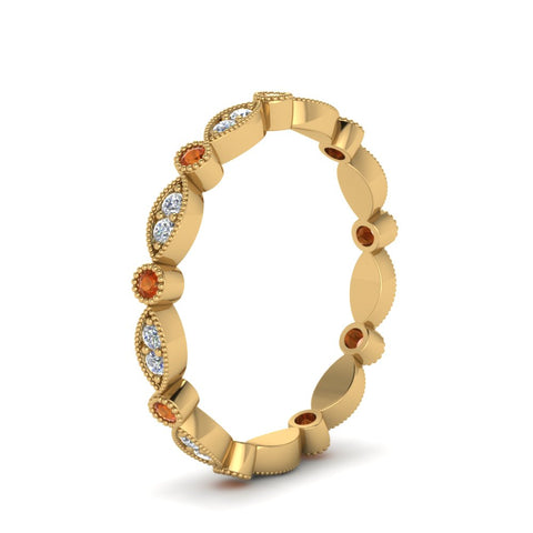 marquise-and-dot-stacked-wedding-band-ring-with-orange-sapphire-in-yellow-gold-FD8641BGSAOR-NL-YG.jpg
