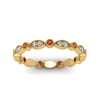 Load image into Gallery viewer, marquise-and-dot-stacked-wedding-band-ring-with-orange-sapphire-in-yellow-gold-FD8641BGSAOR-NL-YG.jpg