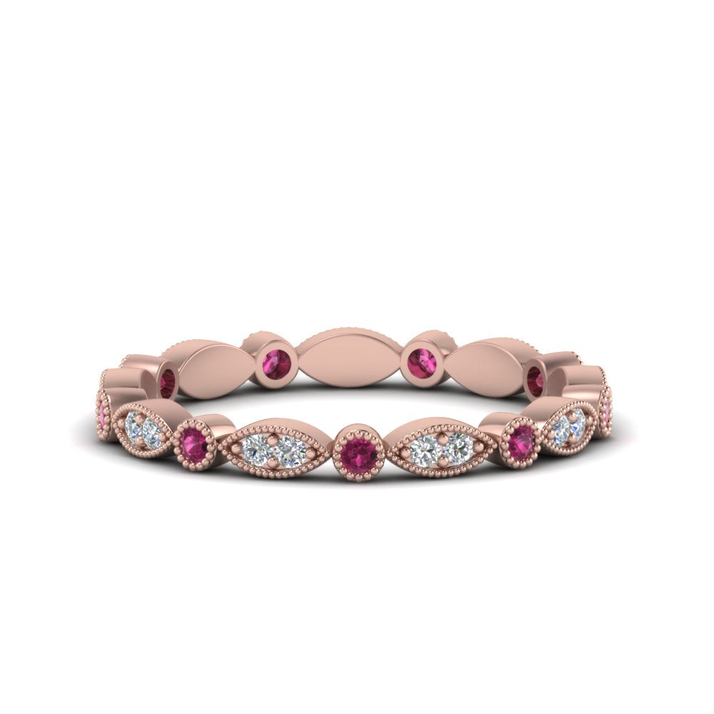 marquise-and-dot-stacked-wedding-band-ring-with-pink-sapphire-in-rose-gold-FD8641BGSADRPI-NL-RG.jpg