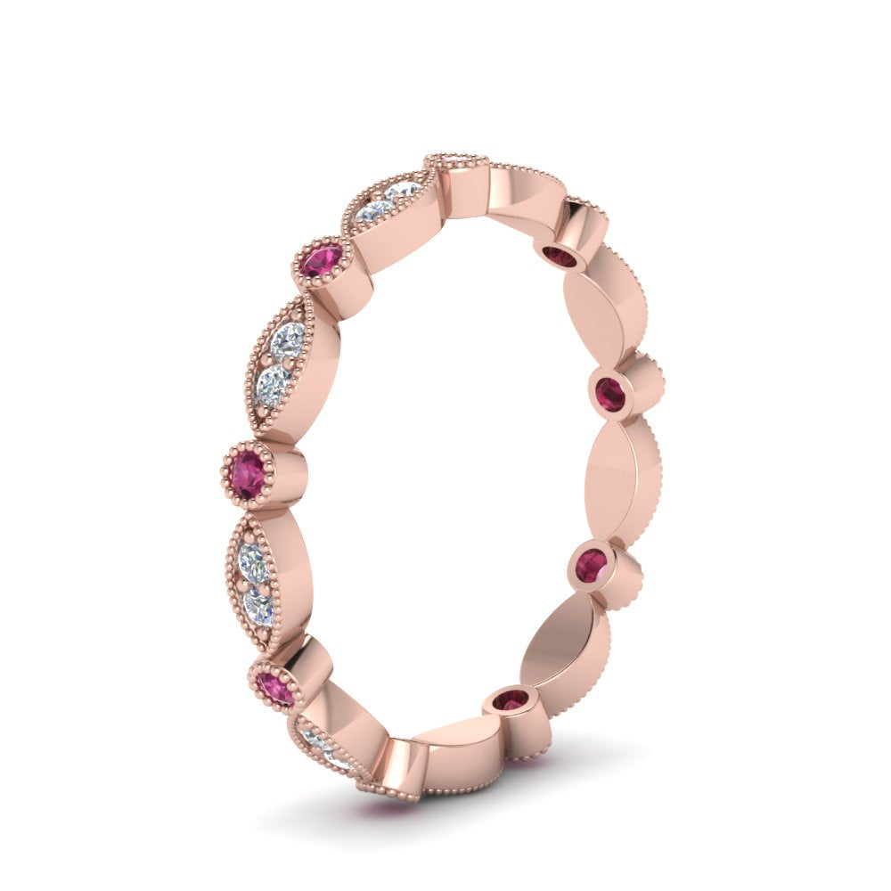 marquise-and-dot-stacked-wedding-band-ring-with-pink-sapphire-in-rose-gold-FD8641BGSADRPI-NL-RG.jpg