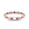 Load image into Gallery viewer, marquise-and-dot-stacked-wedding-band-ring-with-pink-sapphire-in-rose-gold-FD8641BGSADRPI-NL-RG.jpg