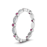 Load image into Gallery viewer, marquise-and-dot-stacked-wedding-band-ring-with-pink-sapphire-in-white-gold-FD8641BGSADRPI-NL-WG.jpg
