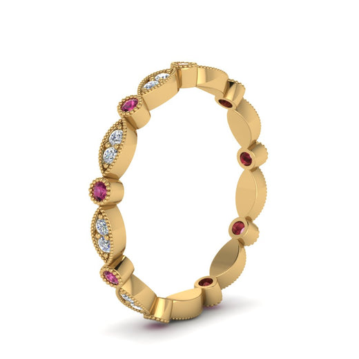 marquise-and-dot-stacked-wedding-band-ring-with-pink-sapphire-in-yellow-gold-FD8641BGSADRPI-NL-YG.jpg
