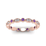 Load image into Gallery viewer, marquise-and-dot-stacked-wedding-band-ring-with-purple-topaz-in-rose-gold-FD8641BGVITO-NL-RG.jpg
