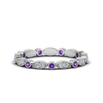 Load image into Gallery viewer, marquise-and-dot-stacked-wedding-band-ring-with-purple-topaz-in-white-gold-FD8641BGVITO-NL-WG.jpg
