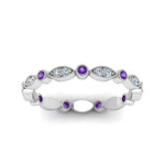 Load image into Gallery viewer, marquise-and-dot-stacked-wedding-band-ring-with-purple-topaz-in-white-gold-FD8641BGVITO-NL-WG.jpg
