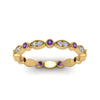 Load image into Gallery viewer, marquise-and-dot-stacked-wedding-band-ring-with-purple-topaz-in-yellow-gold-FD8641BGVITO-NL-YG.jpg