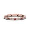 Load image into Gallery viewer, marquise-and-dot-stacked-wedding-band-ring-with-ruby-in-rose-gold-FD8641BGRUDR-NL-RG.jpg