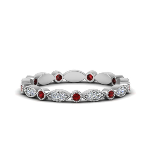 marquise-and-dot-stacked-wedding-band-ring-with-ruby-in-white-gold-FD8641BGRUDR-NL-WG.jpg