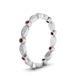 Load image into Gallery viewer, marquise-and-dot-stacked-wedding-band-ring-with-ruby-in-white-gold-FD8641BGRUDR-NL-WG.jpg
