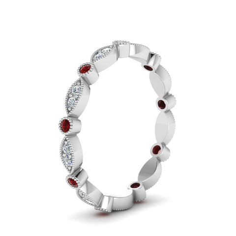 marquise-and-dot-stacked-wedding-band-ring-with-ruby-in-white-gold-FD8641BGRUDR-NL-WG.jpg