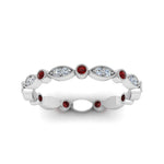 Load image into Gallery viewer, marquise-and-dot-stacked-wedding-band-ring-with-ruby-in-white-gold-FD8641BGRUDR-NL-WG.jpg
