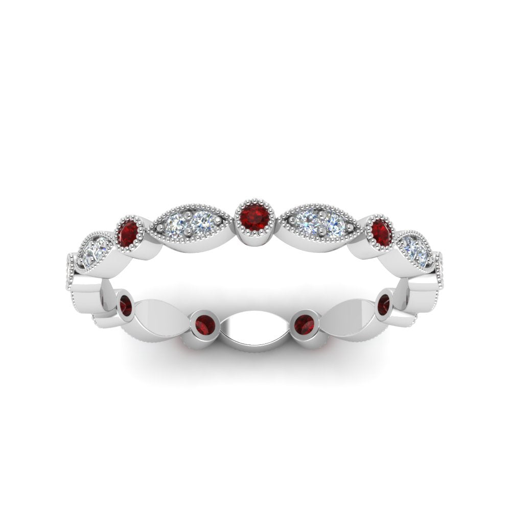 marquise-and-dot-stacked-wedding-band-ring-with-ruby-in-white-gold-FD8641BGRUDR-NL-WG.jpg