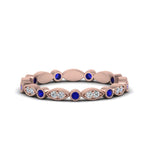 Load image into Gallery viewer, marquise-and-dot-stacked-wedding-band-ring-with-sapphire-in-rose-gold-FD8641BGSABL-NL-RG.jpg
