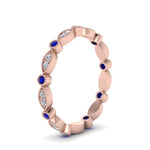 Load image into Gallery viewer, marquise-and-dot-stacked-wedding-band-ring-with-sapphire-in-rose-gold-FD8641BGSABL-NL-RG.jpg
