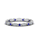 Load image into Gallery viewer, marquise-and-dot-stacked-wedding-band-ring-with-sapphire-in-white-gold-FD8641BGSABL-NL-WG.jpg
