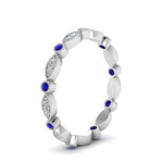Load image into Gallery viewer, marquise-and-dot-stacked-wedding-band-ring-with-sapphire-in-white-gold-FD8641BGSABL-NL-WG.jpg
