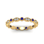 Load image into Gallery viewer, marquise-and-dot-stacked-wedding-band-ring-with-sapphire-in-yellow-gold-FD8641BGSABL-NL-YG.jpg
