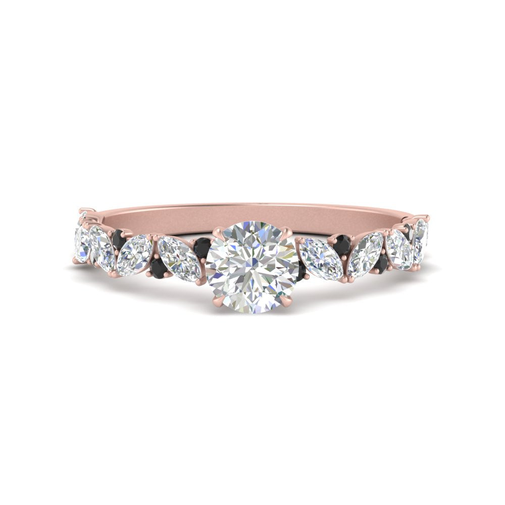 marquise-and-round-black-diamond-classic-vintage-engagement-ring-in-FD11063RORGBLACKANGLE3-NL-RG