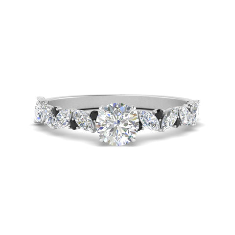 marquise-and-round-black-diamond-classic-vintage-engagement-ring-in-FD11063RORGBLACKANGLE3-NL-WG