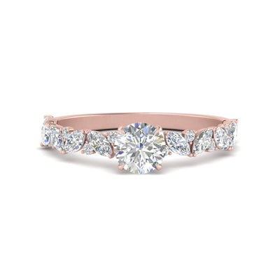 Marquise And Round Classic Modern Engagement Ring
