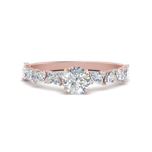 Marquise And Round Classic Modern Engagement Ring