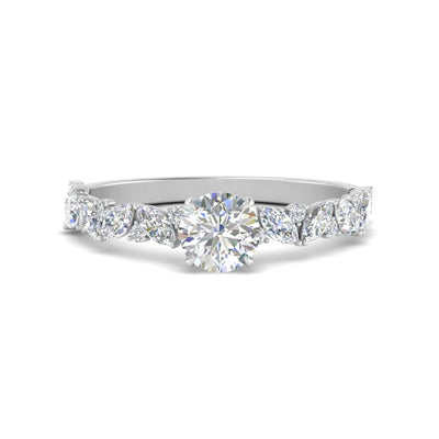 Marquise And Round Classic Modern Engagement Ring