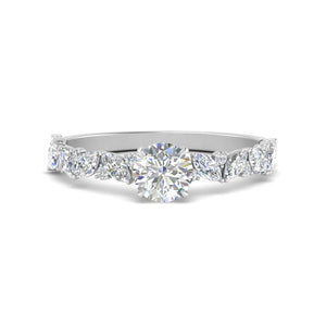 Marquise And Round Classic Modern Engagement Ring