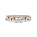 Load image into Gallery viewer, marquise-and-round-emerald-classic-vintage-engagement-ring-in-FD11063RORGEMGRANGLE3-NL-RG
