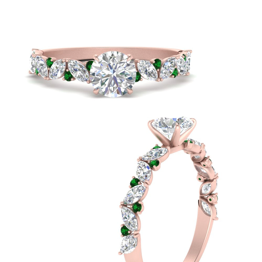 marquise-and-round-emerald-classic-vintage-engagement-ring-in-FD11063RORGEMGRANGLE3-NL-RG