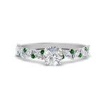 Load image into Gallery viewer, marquise-and-round-emerald-classic-vintage-engagement-ring-in-FD11063RORGEMGRANGLE3-NL-WG
