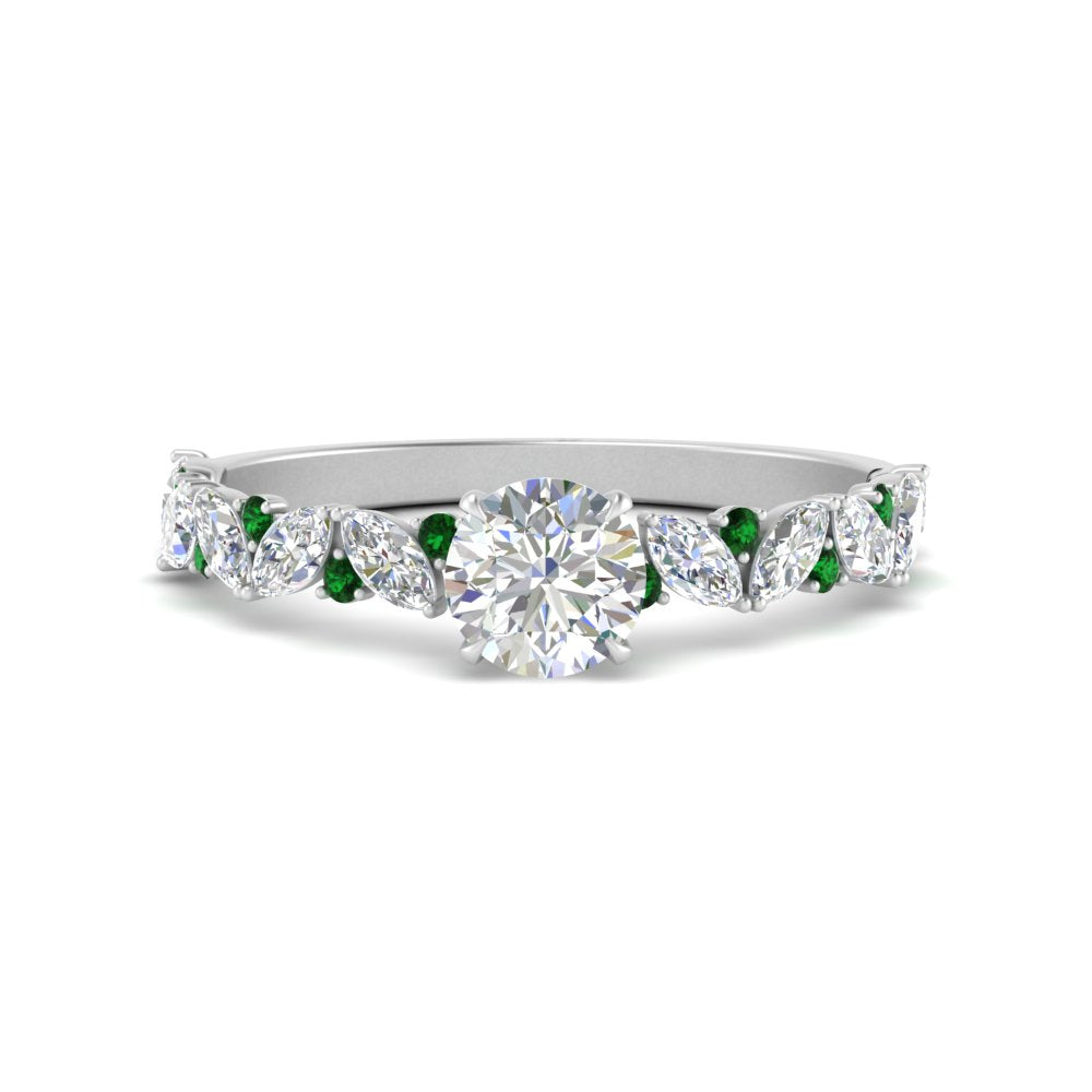 marquise-and-round-emerald-classic-vintage-engagement-ring-in-FD11063RORGEMGRANGLE3-NL-WG