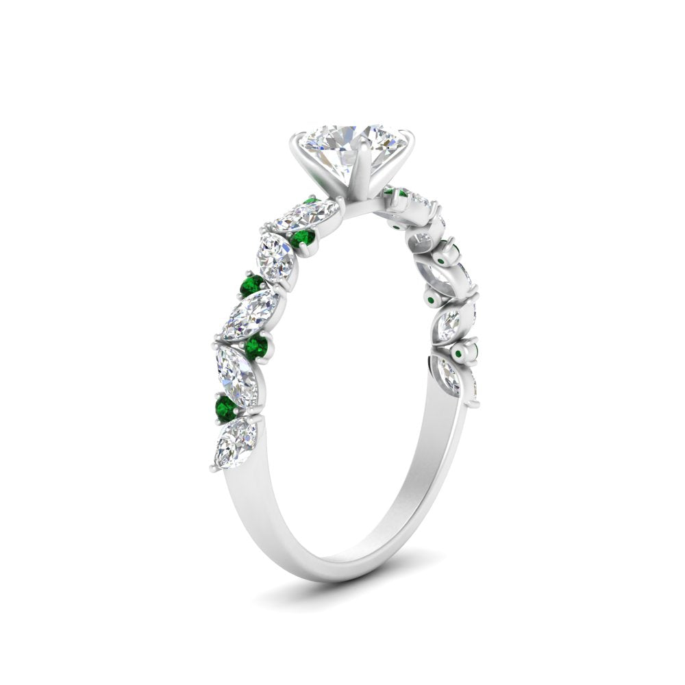 marquise-and-round-emerald-classic-vintage-engagement-ring-in-FD11063RORGEMGRANGLE3-NL-WG