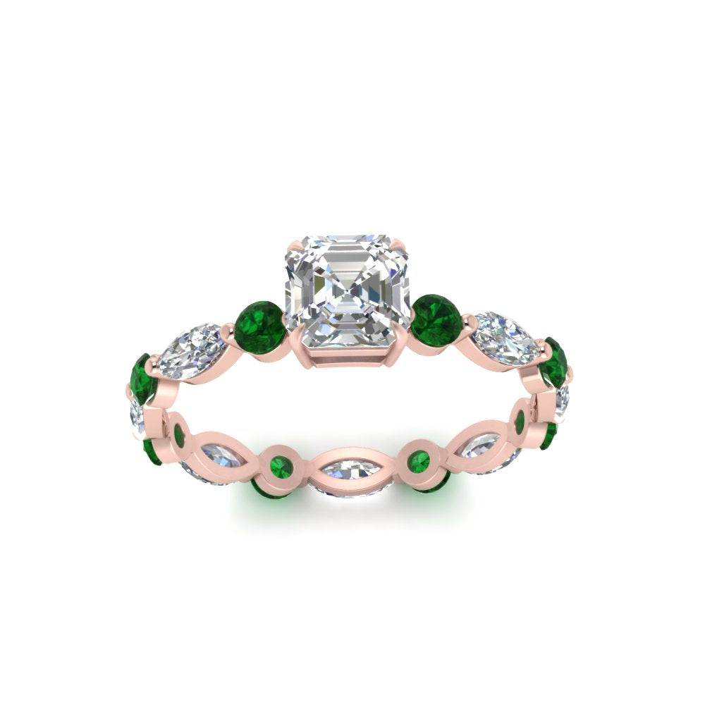 marquise-and-round-eternity-asscher-cut-diamond-engagement-ring-with-emerald-in-rose-gold-FDEWB9398ASRGEMGRANGLE5-NL-RG.jpg?v=1756456464