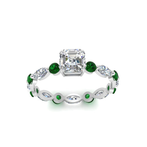 marquise-and-round-eternity-asscher-cut-diamond-engagement-ring-with-emerald-in-white-gold-FDEWB9398ASRGEMGRANGLE5-NL-WG.jpg?v=1756456464