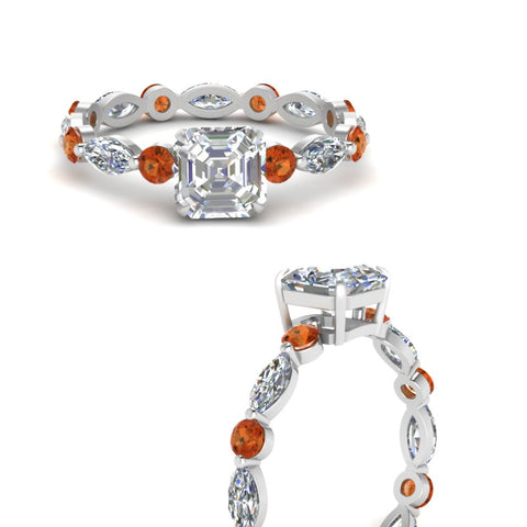 marquise-and-round-eternity-asscher-cut-diamond-engagement-ring-with-orange-sapphire-in-white-gold-FDEWB9398ASRGSAORANGLE3-NL-WG.jpg?v=1756456464