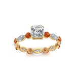 Load image into Gallery viewer, marquise-and-round-eternity-asscher-cut-diamond-engagement-ring-with-orange-sapphire-in-yellow-gold-FDEWB9398ASRGSAORANGLE5-NL-YG.jpg?v=1756456464