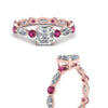 Load image into Gallery viewer, marquise-and-round-eternity-asscher-cut-diamond-engagement-ring-with-pink-sapphire-in-rose-gold-FDEWB9398ASRGSADRPIANGLE3-NL-RG_3bd2bf6d-9fdb-450a-b479-7c19353a6697.jpg?v=1756456618