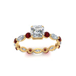 Load image into Gallery viewer, marquise-and-round-eternity-asscher-cut-diamond-engagement-ring-with-ruby-in-yellow-gold-FDEWB9398ASRGRUDRANGLE5-NL-YG.jpg?v=1756456464
